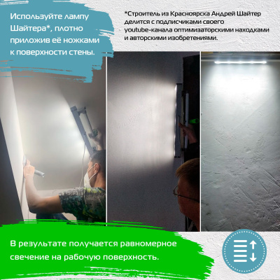 Малярная лампа Шайтера 500 мм Double с выключателем Малярная лампа Шайтера 500 мм Double с выключателем